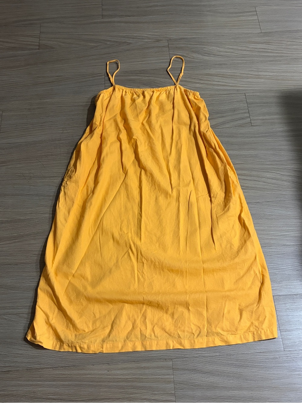 a new day Yellow Spaghetti-Strap Midi Dress